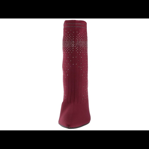 Jessica Simpson JS-Lytona Burgundy Ribbed Sock Boots Knit Heel Size 10 New - Picture 5 of 5